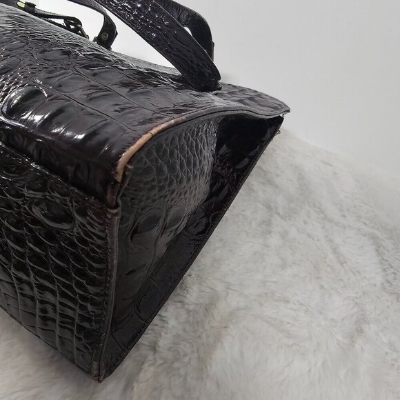 Brahmin Chocolate Croc Embossed Shoulder Bag Classic - Picture 11 of 16